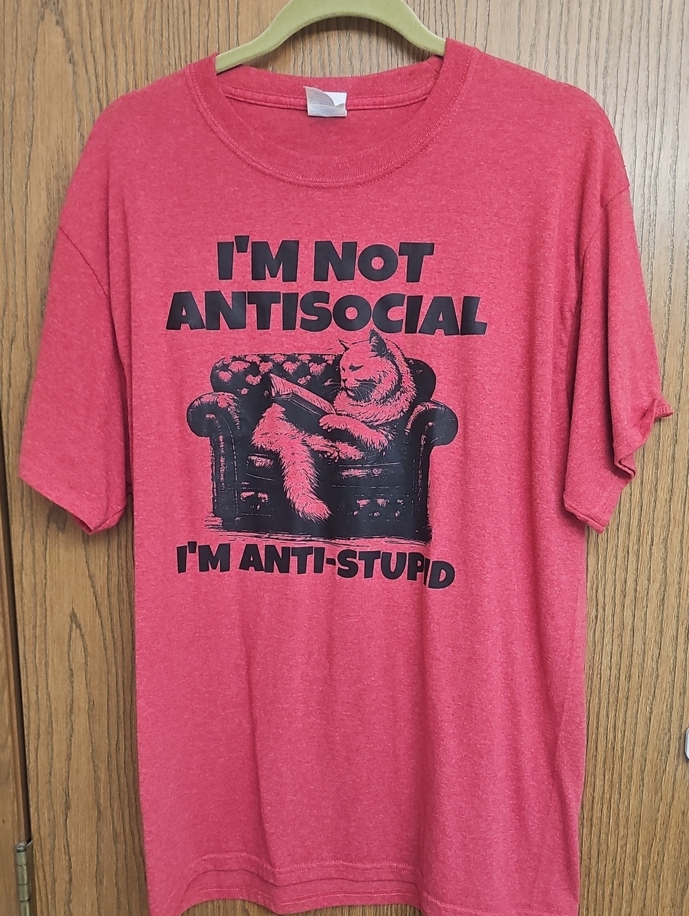 Port and Company Red 'I'm Not Antisocial' Graphic Tee